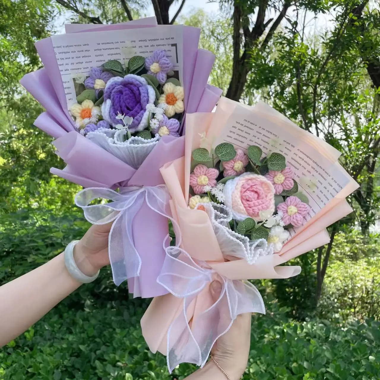 Fleurs tricotées finies tournesols crochet Bouquet créatif fleurs tricotées saint valentin fête des 