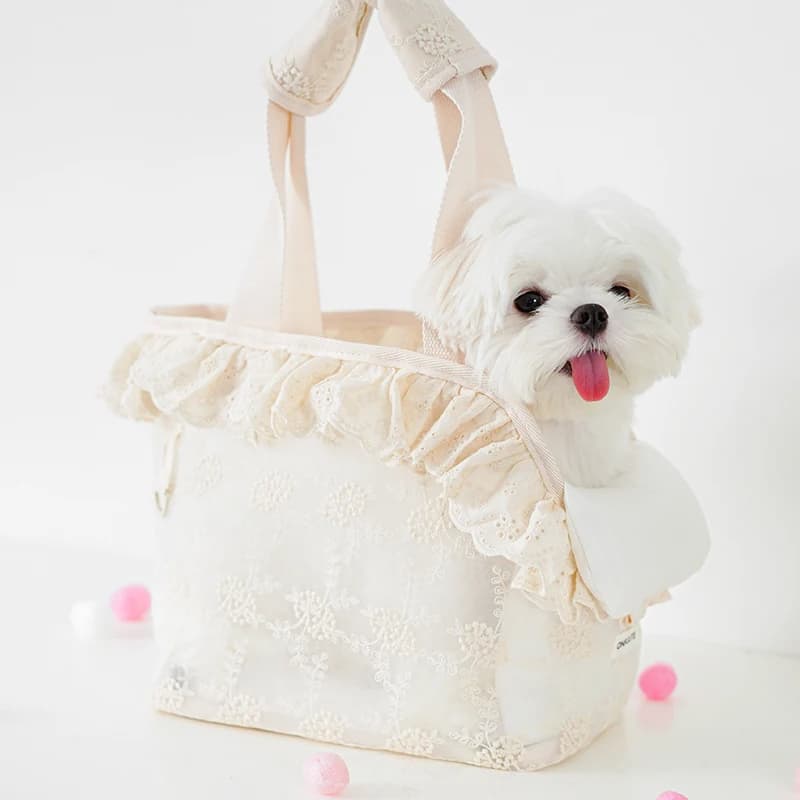 Onecute – Sac de transport pour animaux de compagnie en dentelle, sac à main à bandoulière pour chio