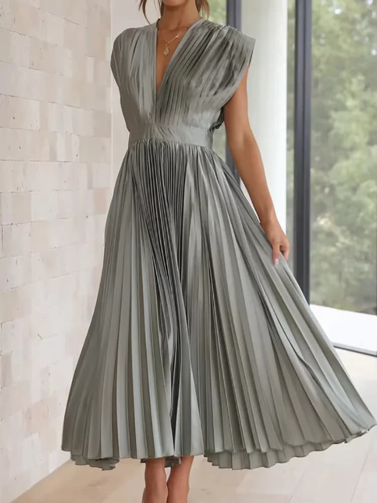 Robe de soirée sans bretelles et dos nu pour femme, vêtement de détente simple, couleur unie, manche