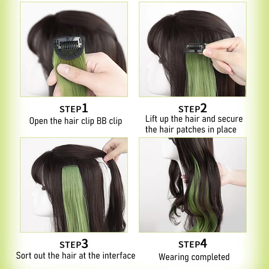 Extensions de cheveux synthétiques bouclés colorés 2 pièces/ensemble 50cm/60cm, vague d'eau rose/ble