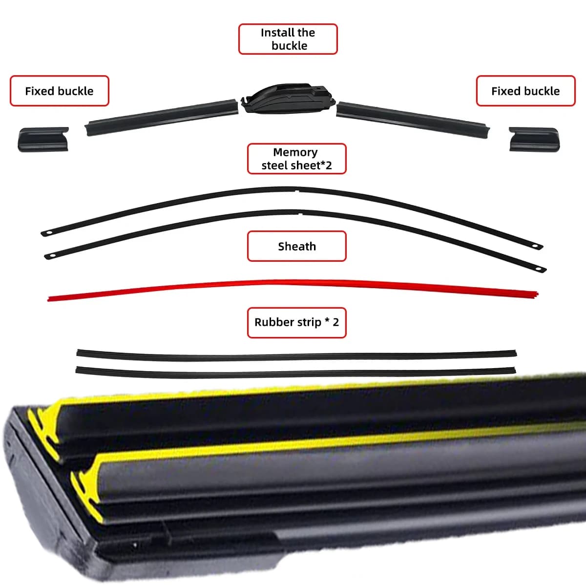 Essuie-glace avant pour Toyota Prado 150 J150 2010 ~ 2019, accessoires de voiture, lame d'essuie-gla