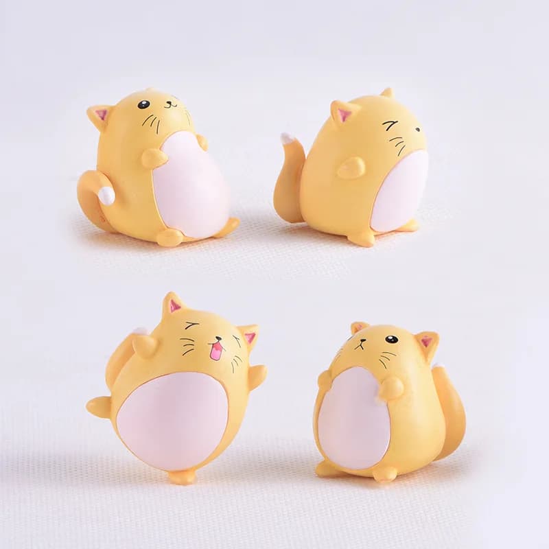Statue de souris Hamster mignon, 4 pièces, modèle Animal 3D, ornement de maison, décor en verre, art