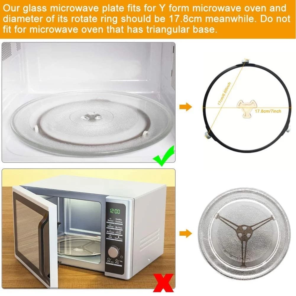 Plaque de rechange universelle pour micro-ondes, plaque de rechange ronde en verre coloré pour micro