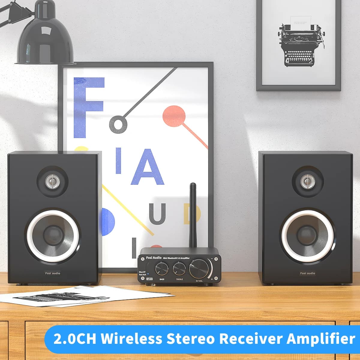 Fosi Audio BT10A Mini amplificateur Bluetooth 2 canaux pour haut-parleurs domestiques aigus et basse