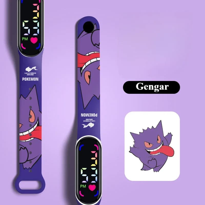 Montre électronique à LED avec bracelet, nouvelle montre numérique mignonne à l'effigie de Pikachu G