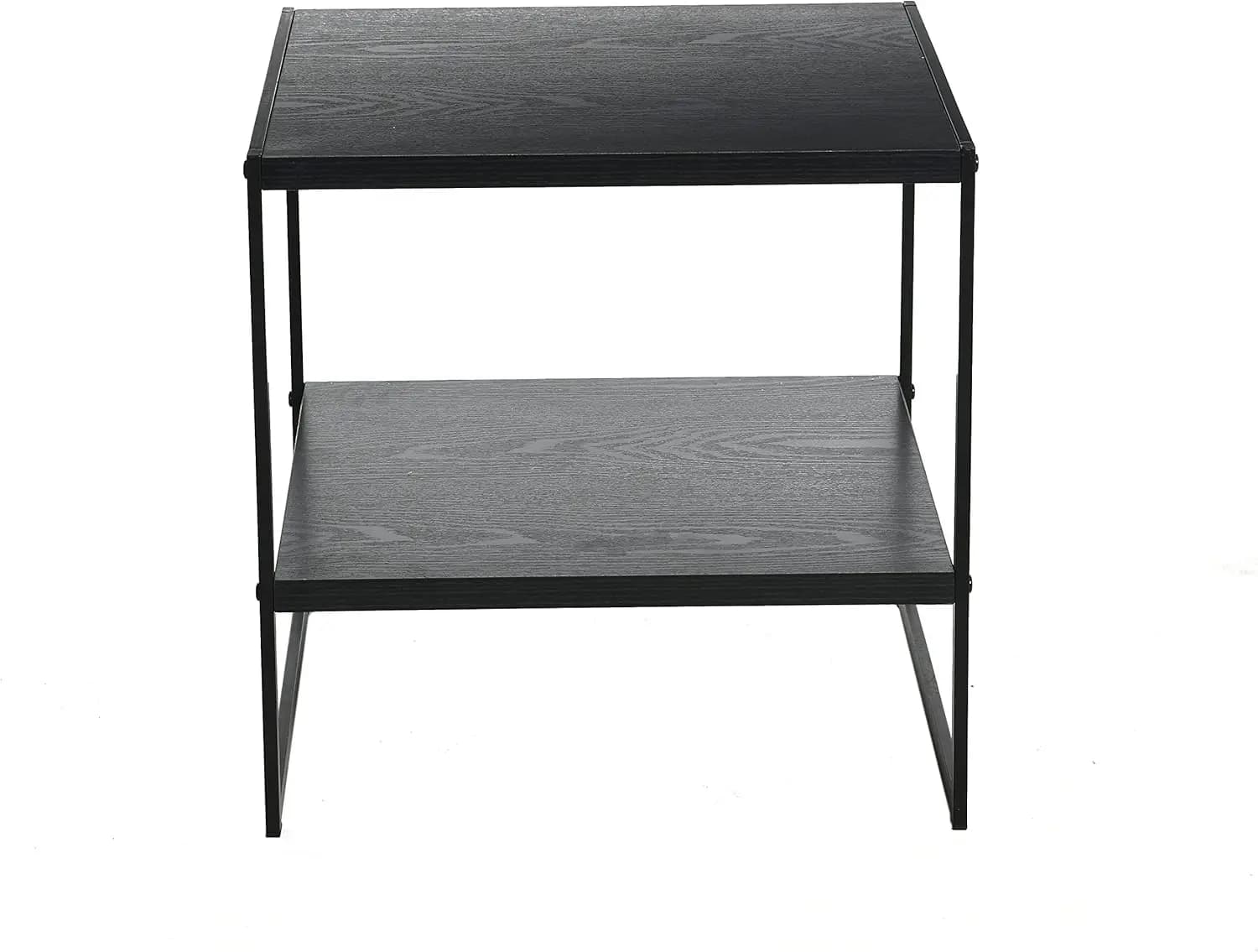 Essentials Jamestown Table d'appoint carrée avec étagère de rangement grain de bois de chêne noir et