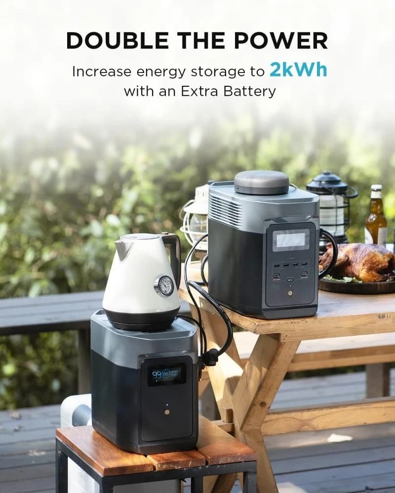 1 Batterie Supplémentaire Intelligente, Batterie d'Extension LiFePO4 1024Wh pour Station d'Énergie D