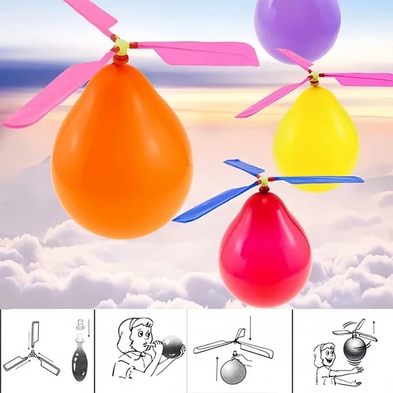 1/10 pièces ballon à Air hélicoptère jouet ballon drôle Ortable hélicoptère extérieur volant enfants