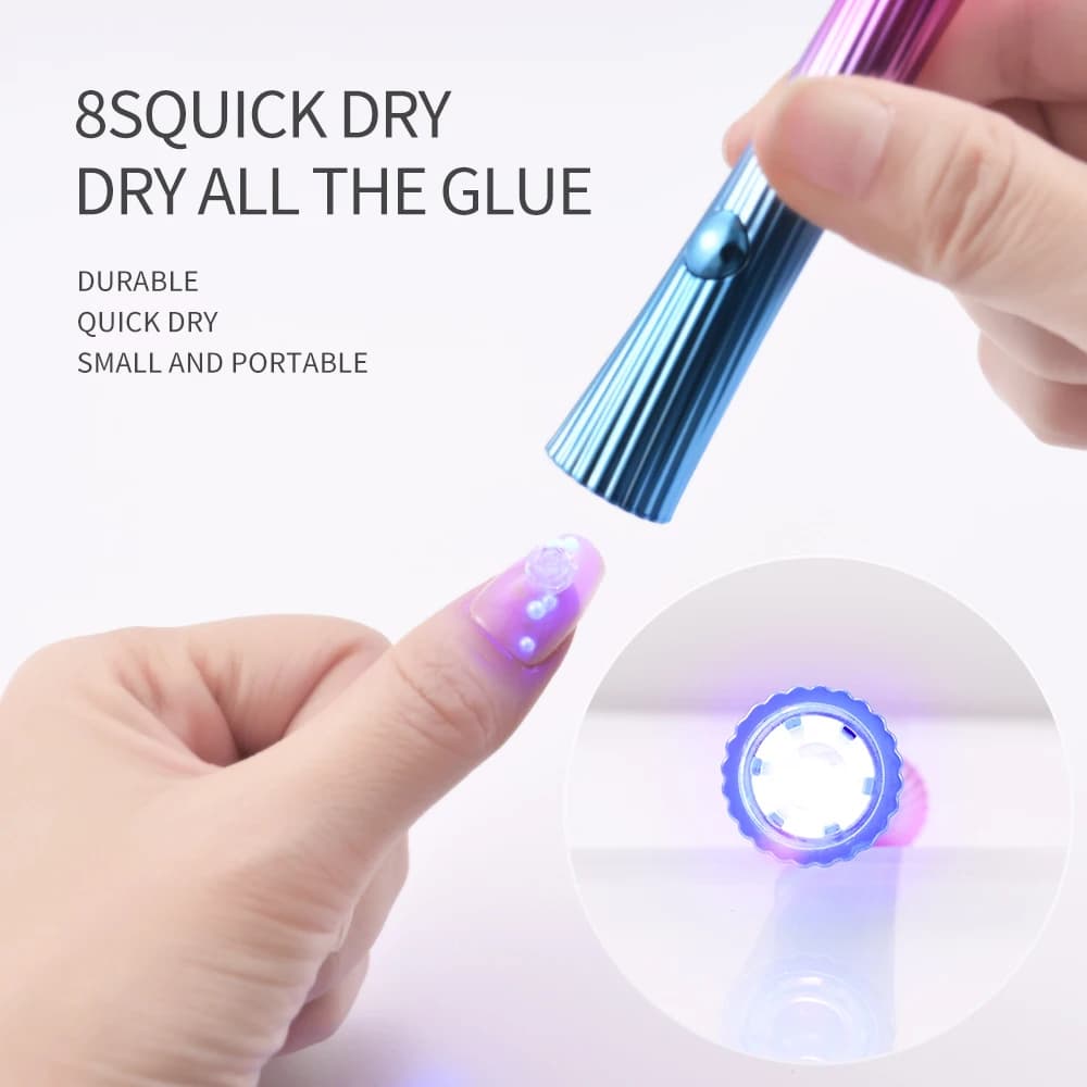 1 pièces lampe UV portative 2W longueur d'onde 365nm395nm lampe à ongles professionnelle sèche lampe