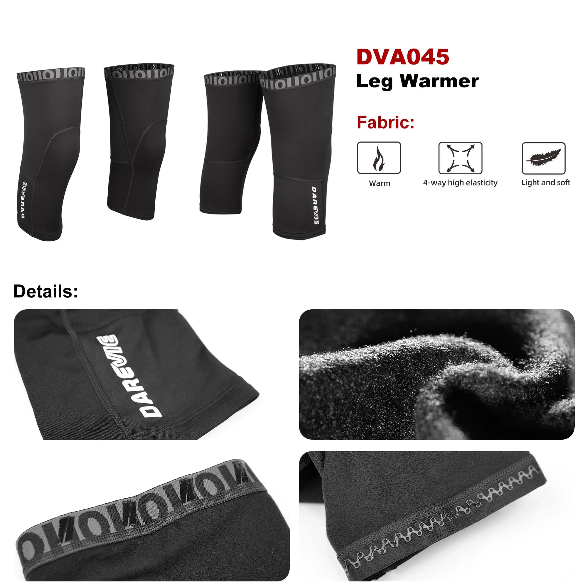 DAREVIE cyclisme jambières thermique polaire hiver cyclisme genou plus chaud Compression chaud demi 