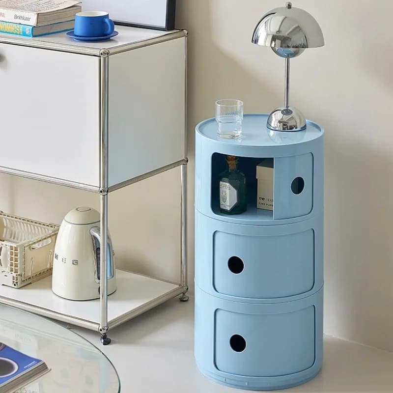 Armoire de oral et Nordique, Petite Armoire Ronde Moderne, Rangement en Plastique, Armoire Étroite, 