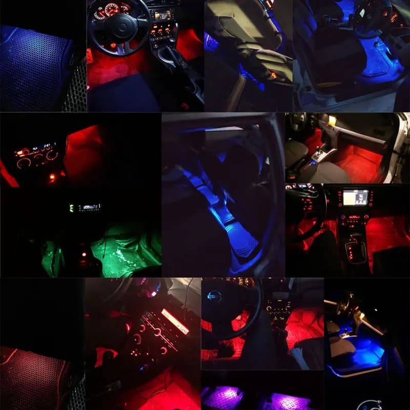 1set 9SMD Voiture Style Pied Lumière Rétro Éclairage De Voiture Décoration Intérieure Bleu Clair ave