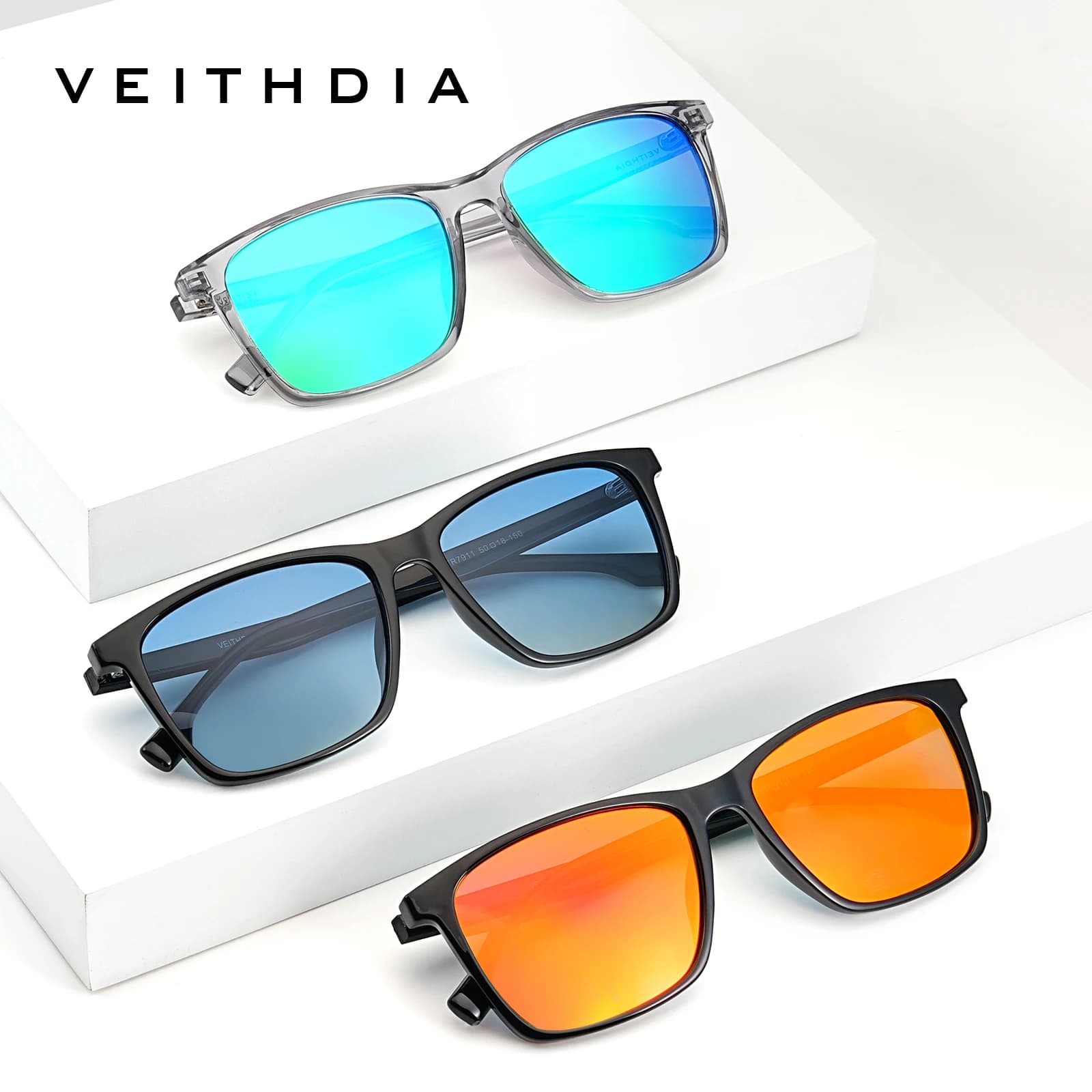 Lunettes de soleil polarisées dégradées VEITHDIA S7911, lunettes de vue tendance pour hommes en TR90