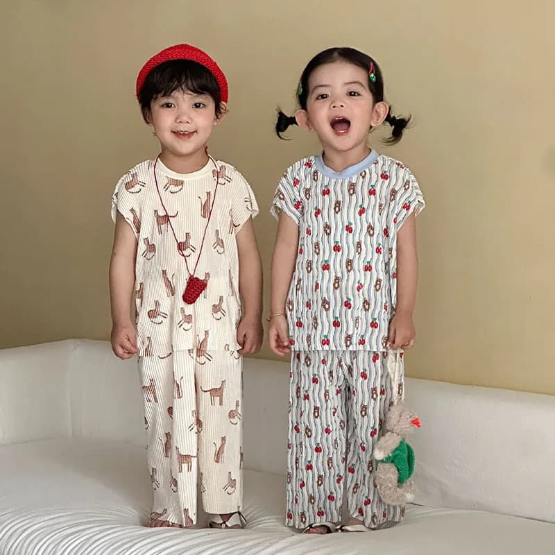 MILANCEL – ensemble de vêtements d'été pour enfants de 1 à 10 ans, T-shirt + short à motif d'ours de
