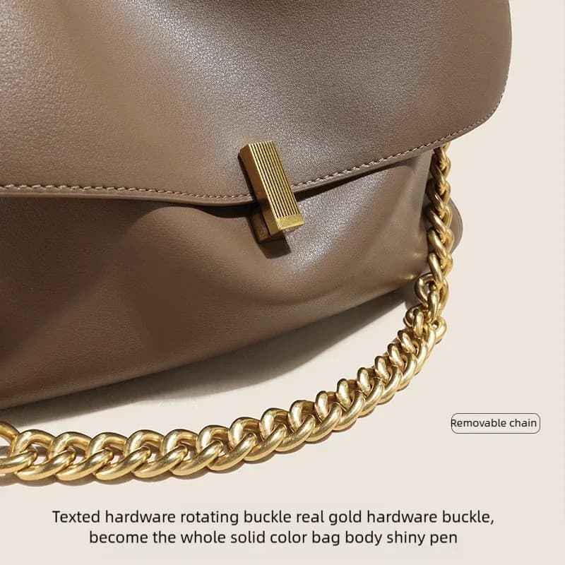 Sac à bandoulière en cuir De vache véritable pour femmes, sac à main tendance avec chaîne, grande ca