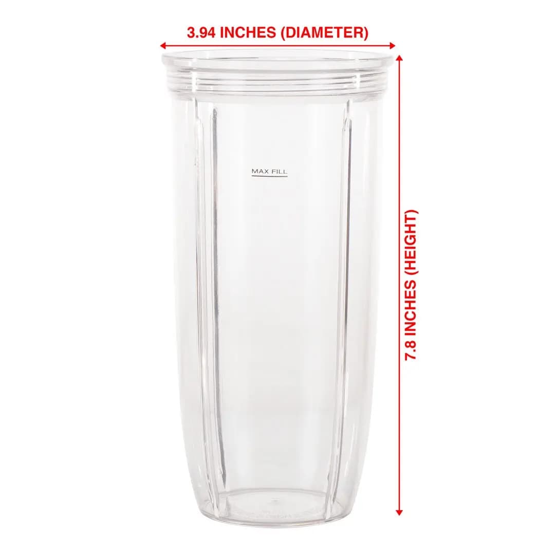 Pièces de rechange pour tasse et couvercle à emporter de 32 oz compatibles avec les mélangeurs Nutri