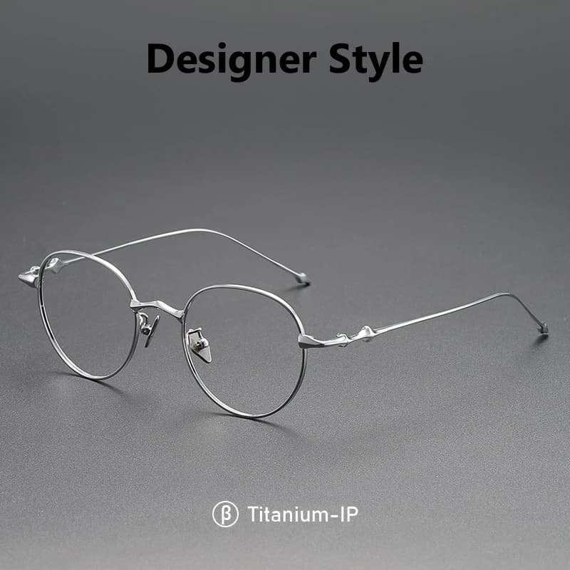 YIMARUILI Rétro Rond Titane Lunettes Cadre Hommes et Femmes Personnalisé Mode Lunettes Optiques cont