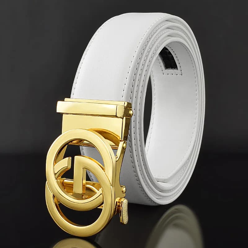 Ceinture en cuir véritable pour homme, sangle de taille exquise classique, lettre G, marque célèbre,