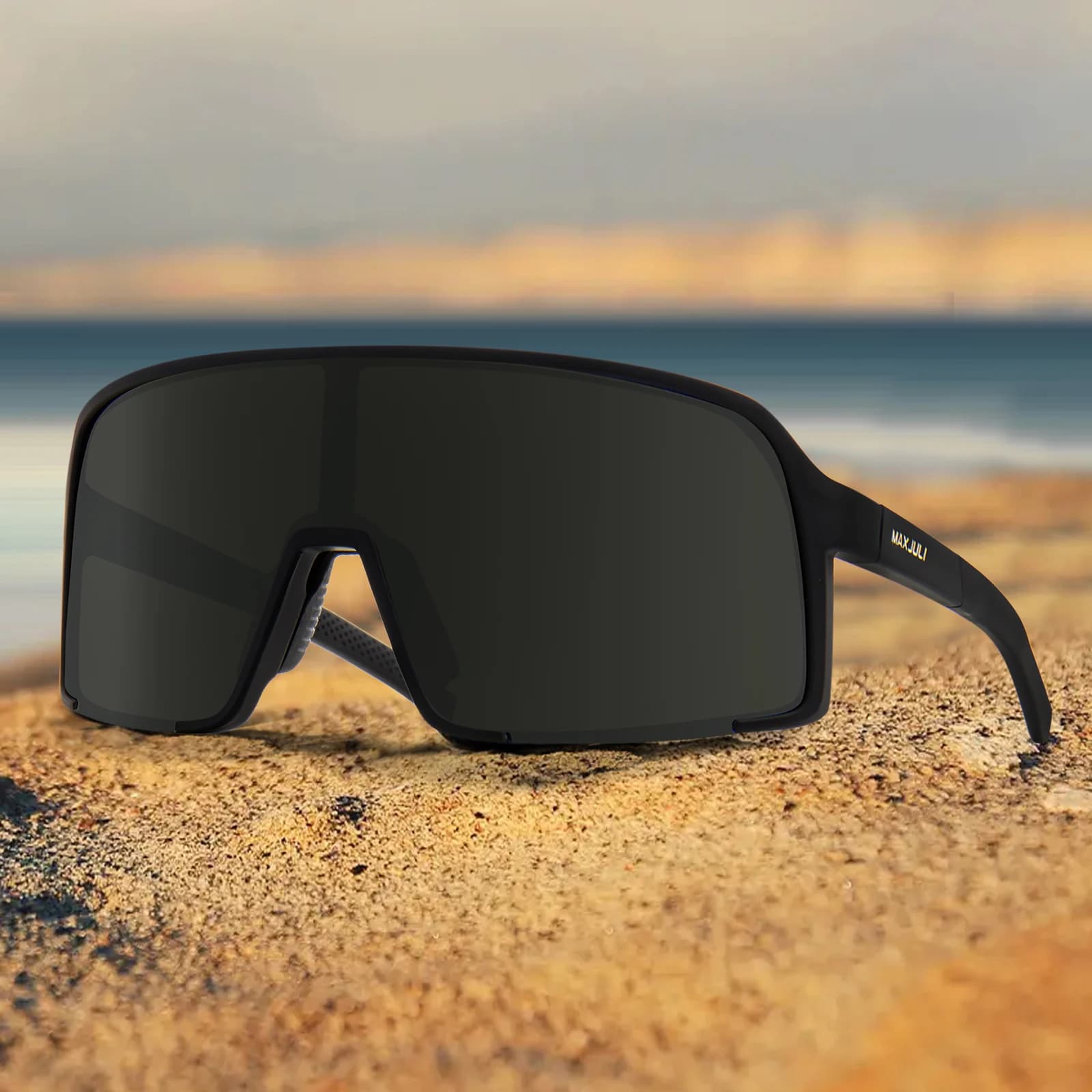 MAXJULI lunettes de soleil polarisées pour hommes femmes, coupe-vent Sports de plein air cyclisme co