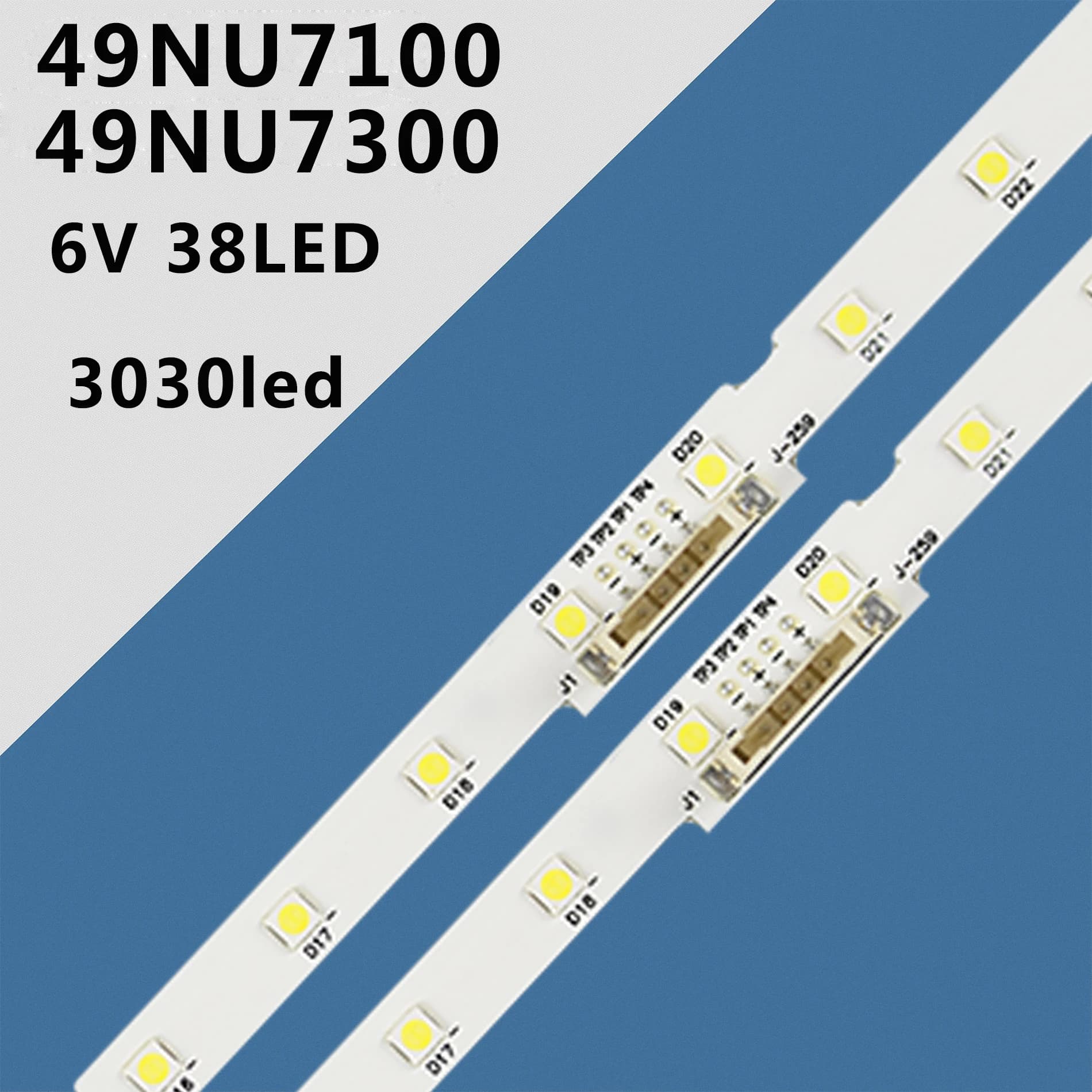 Bande LED (2) pour UE49RU7300 UE49NU7105 UE49NU7105K UE49NU7670U UE49NU7020 UE49NU7400 BN96-45953A L