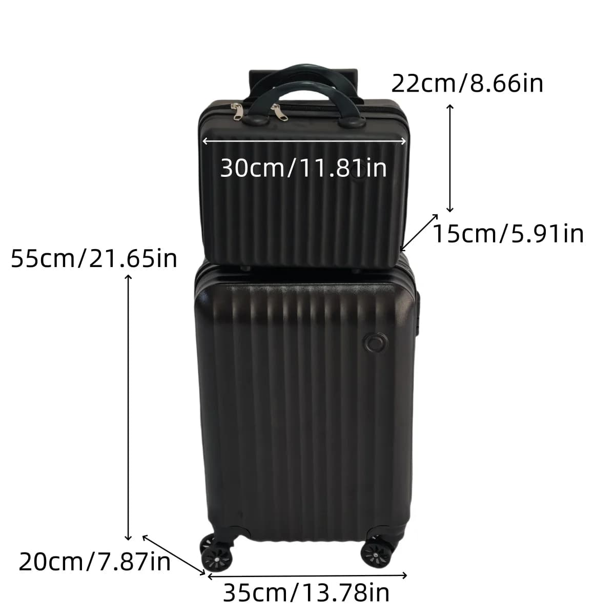 Ensemble de 2 pièces, boîtier de chariot de 20 pouces et combinaison de valise de 14 pouces, roues u