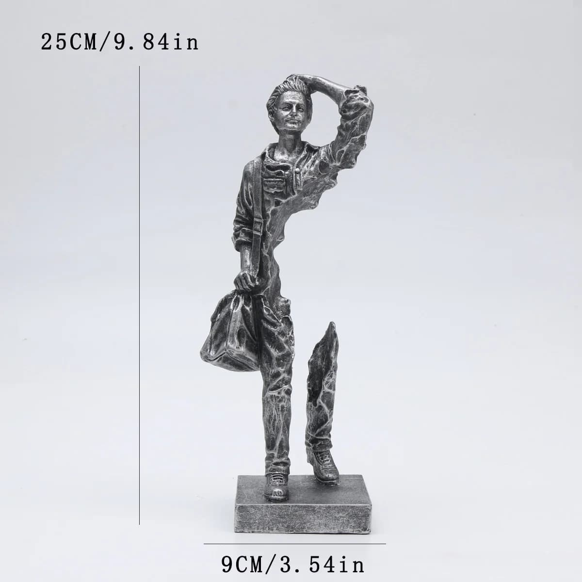 Sculpture de voyageur – Décor abstrait en résine pour la maison et le bureau, pièce d'accent polyval