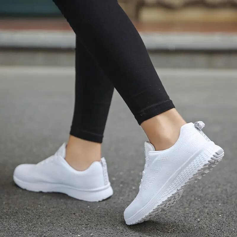 Femmes Chaussures Décontractées Mode Respirant Marche Maille FlatShoesSneakers Blanc Femme Chaussure
