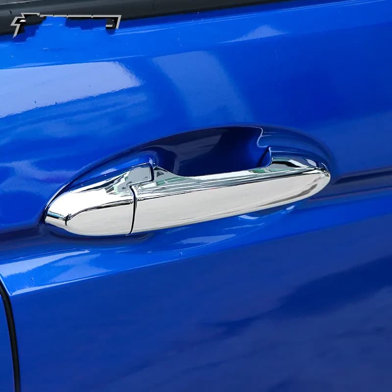 Autocollant de couverture de poignée de porte latérale de voiture en Fiber de carbone chromé, access