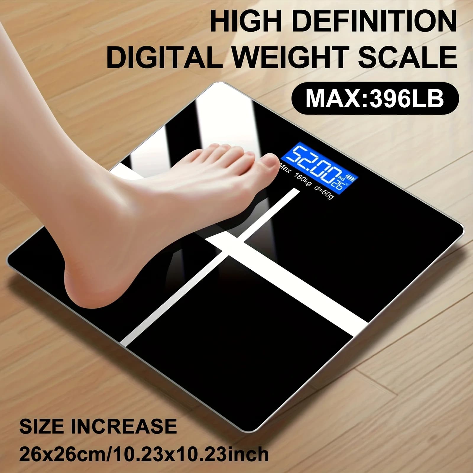 Balance numérique de haute précision : capacité de 396 lb/180 kg, grand indicateur LCD de batterie f
