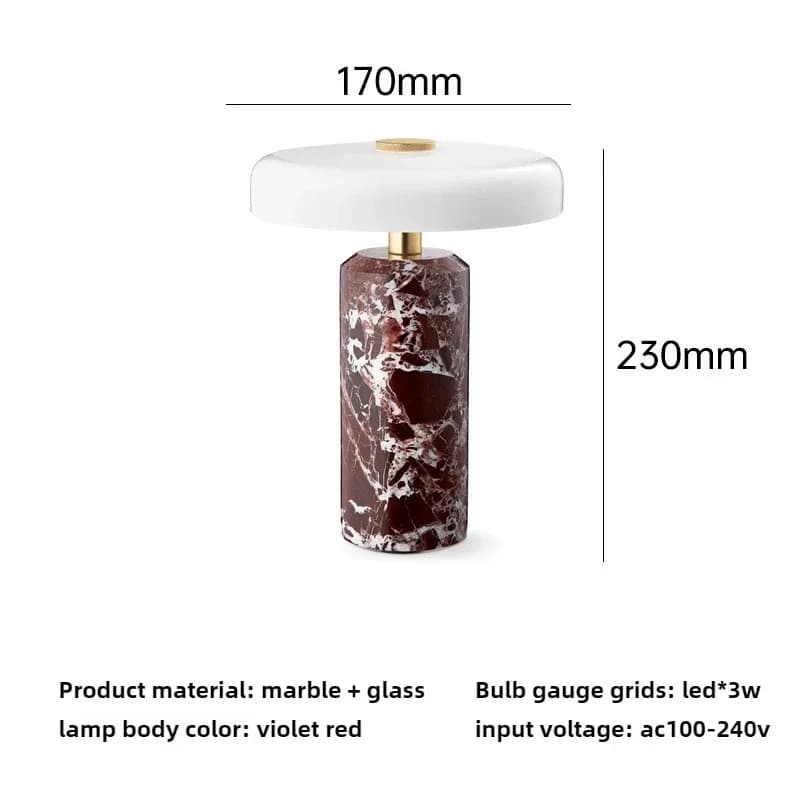Lampe de table portable en marbre naturel, abat-jour en tissu, charge USB, variateur tactile, lampe 