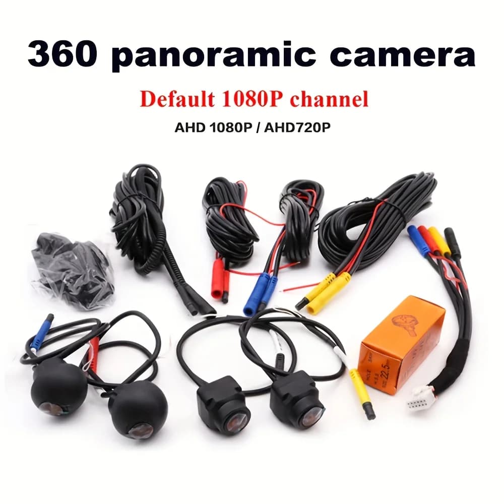 Système de caméra panoramique 360 degrés pour voiture avec vision nocturne HD - Avant, arrière, gauc