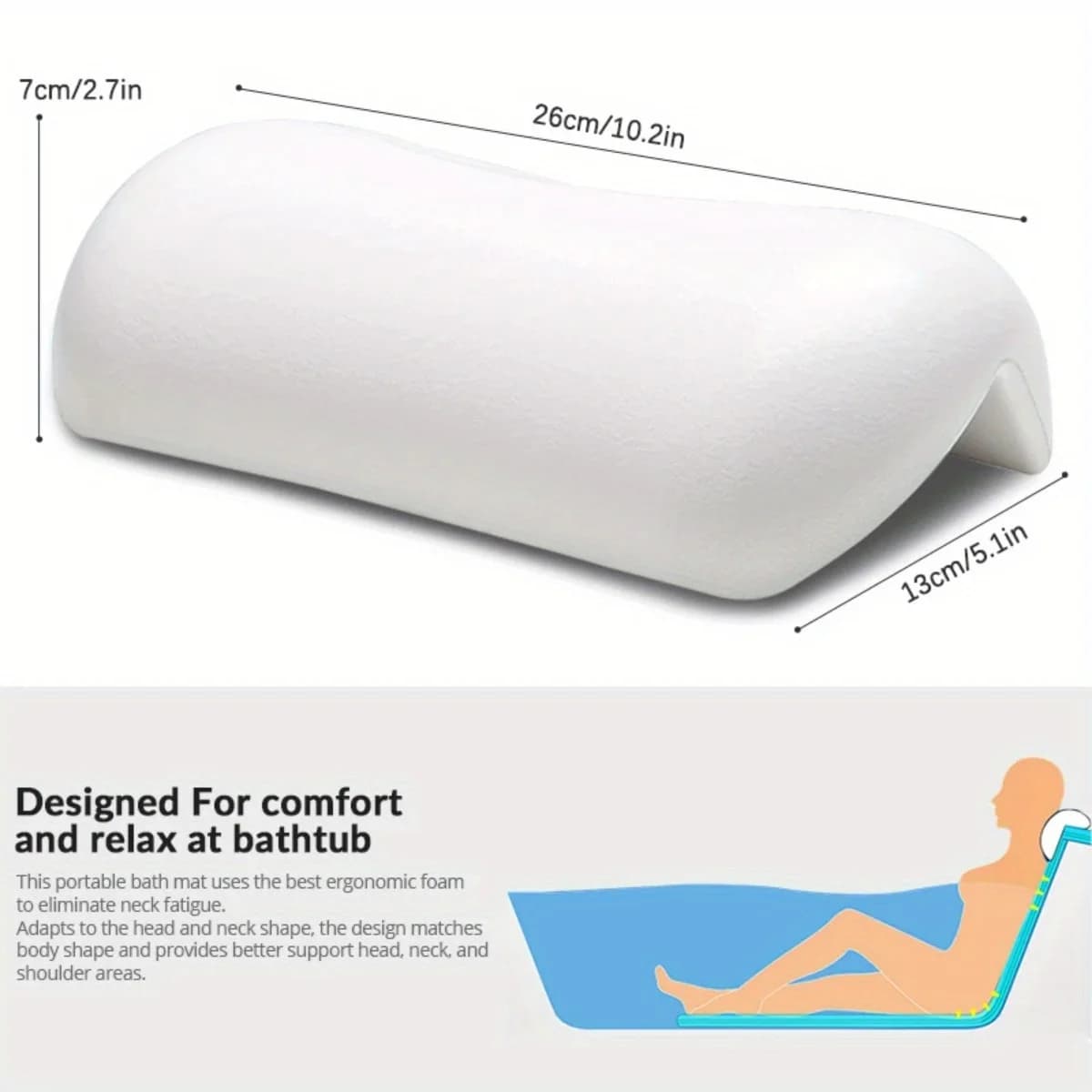 Coussin appui-tête de baignoire antidérapant, oreiller de bain SPA, doux et imperméable, avec ventou