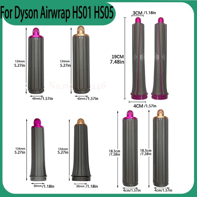 Barils de curling longs pour Dyson Airwrap, outils de coiffage, buse Flyaway Attahcment, bigoudi, ac