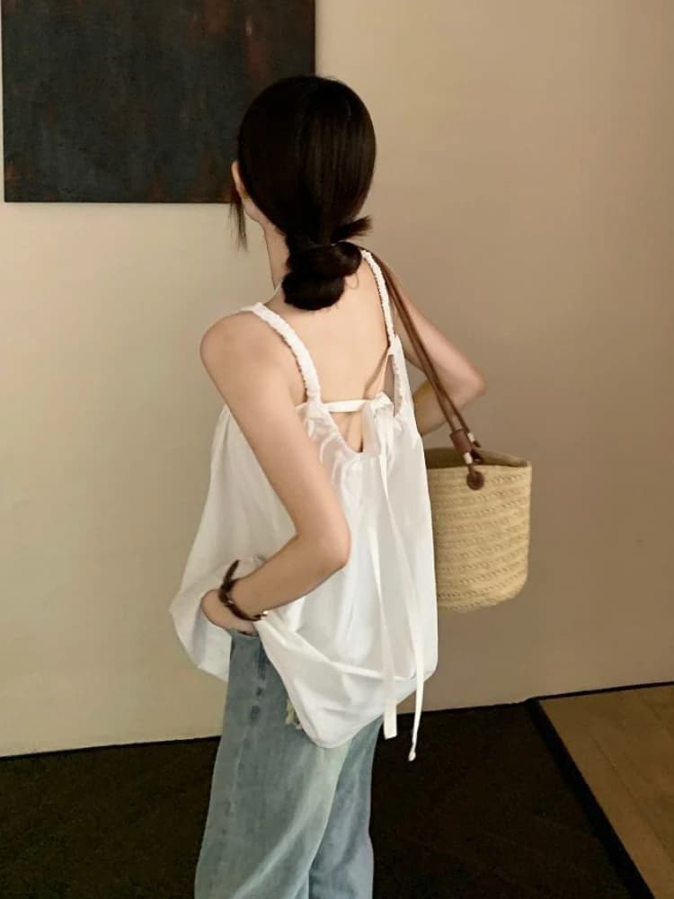Bandage baggy pour femme, caraco dos nu fille, doux, pur, chic, loisirs diversifiés, Y-romantique co