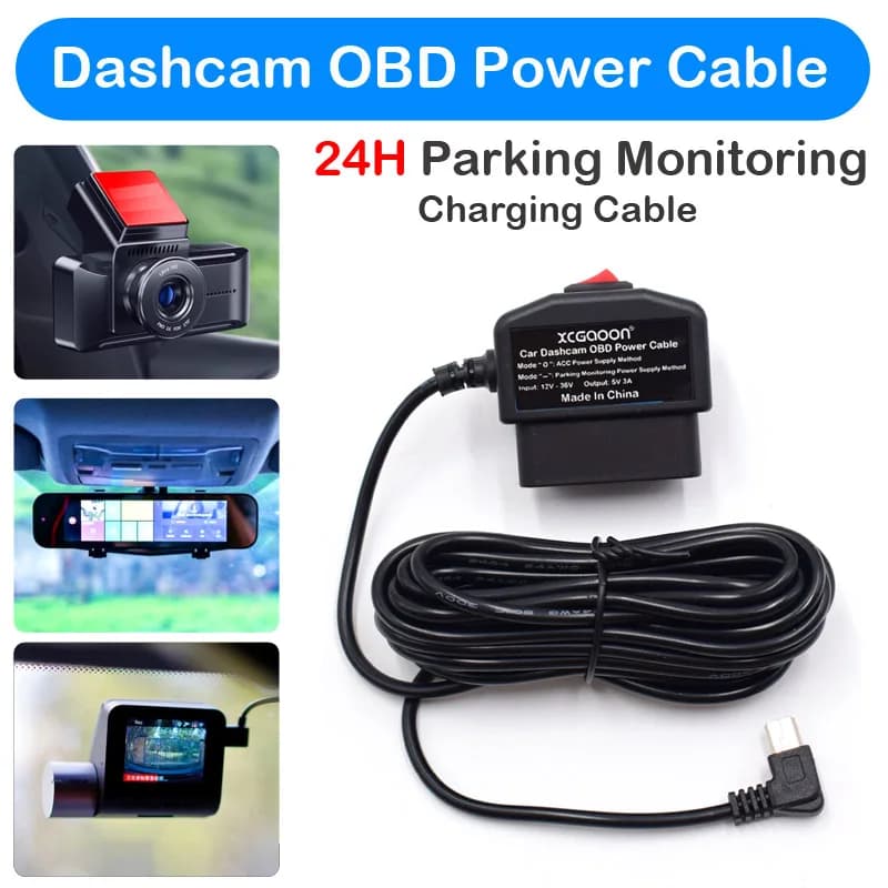 XCGaoon – Kit de voiture 24h, câble de chargement 5V 3A avec Port Mini micro USB, pour XiaoMi 70Mai 