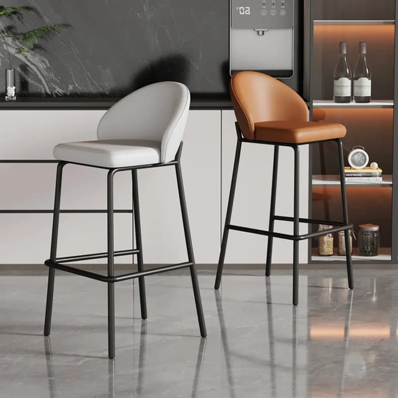 Tabouret de bar minimaliste moderne, chaise haute de comptoir nordique avec repose-pieds, chaise de 