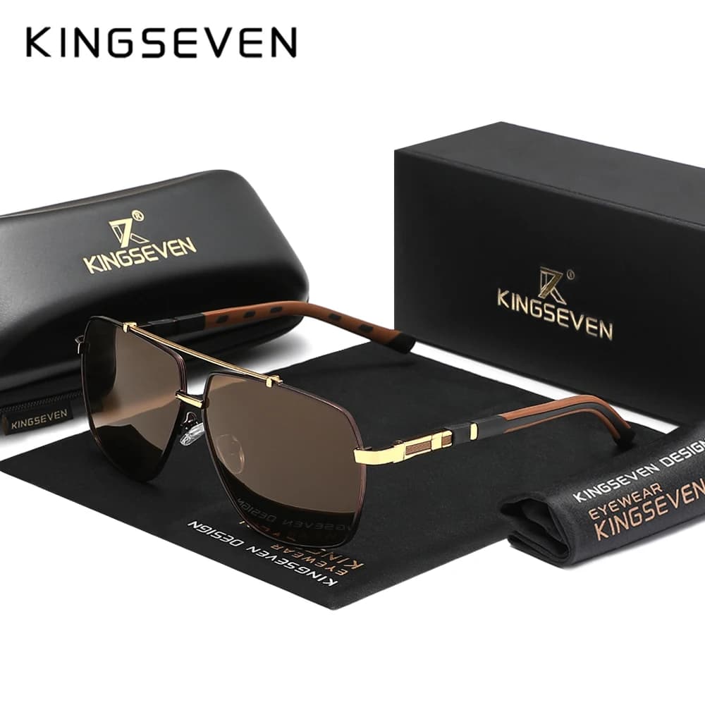 Lunettes de soleil polarisées en aluminium de marque KINGSEVEN pour hommes et femmes, lunettes de co