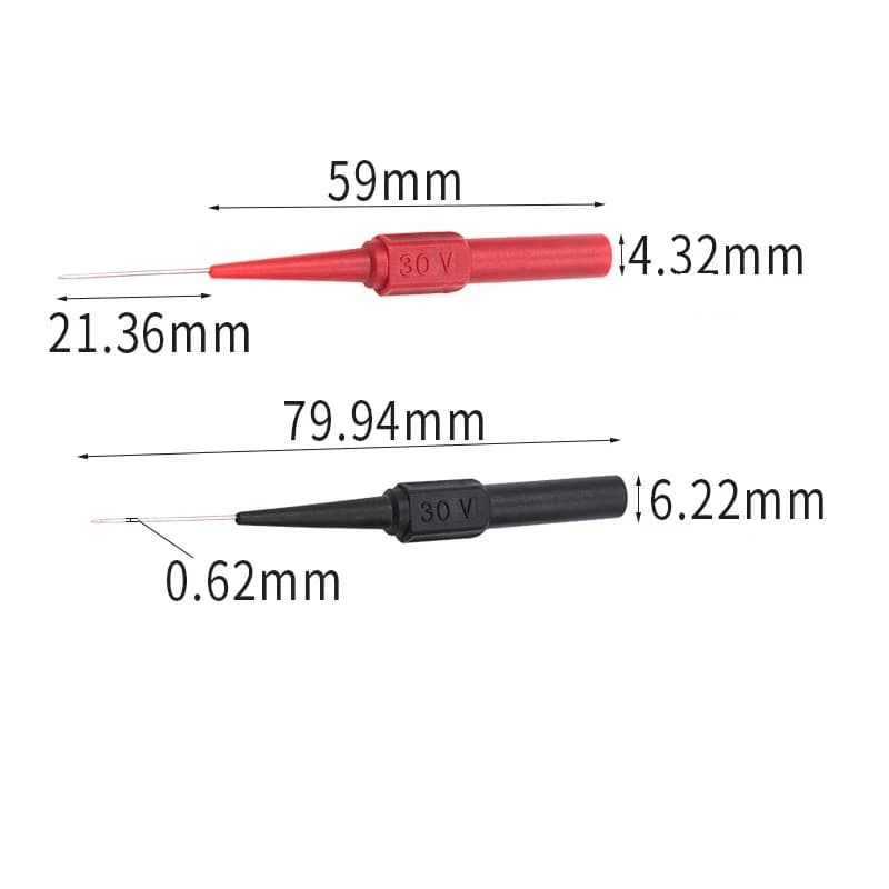 4 pièces 30V outils de Diagnostic multimètre Test plomb extension dos Piercing aiguille pointe sonde