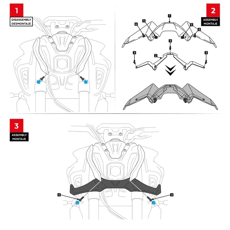 Accessoires de moto, becquet avant nu noir, Kit d'ailes aérodynamiques, becquet pour YAMAHA MT 07 20