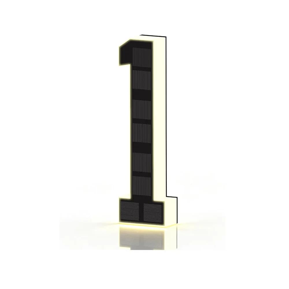 Numéros de maison lumineux solaires de 23 cm pour l'extérieur, numéros d'adresse LED étanches pour m