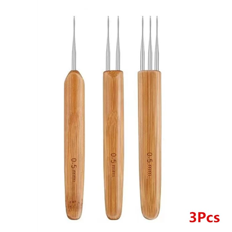 1 pièce 0.5mm/0.75mm Dreadlock Crochet bois Crochet aiguilles cheveux Dreadlocks outil pour tresse a
