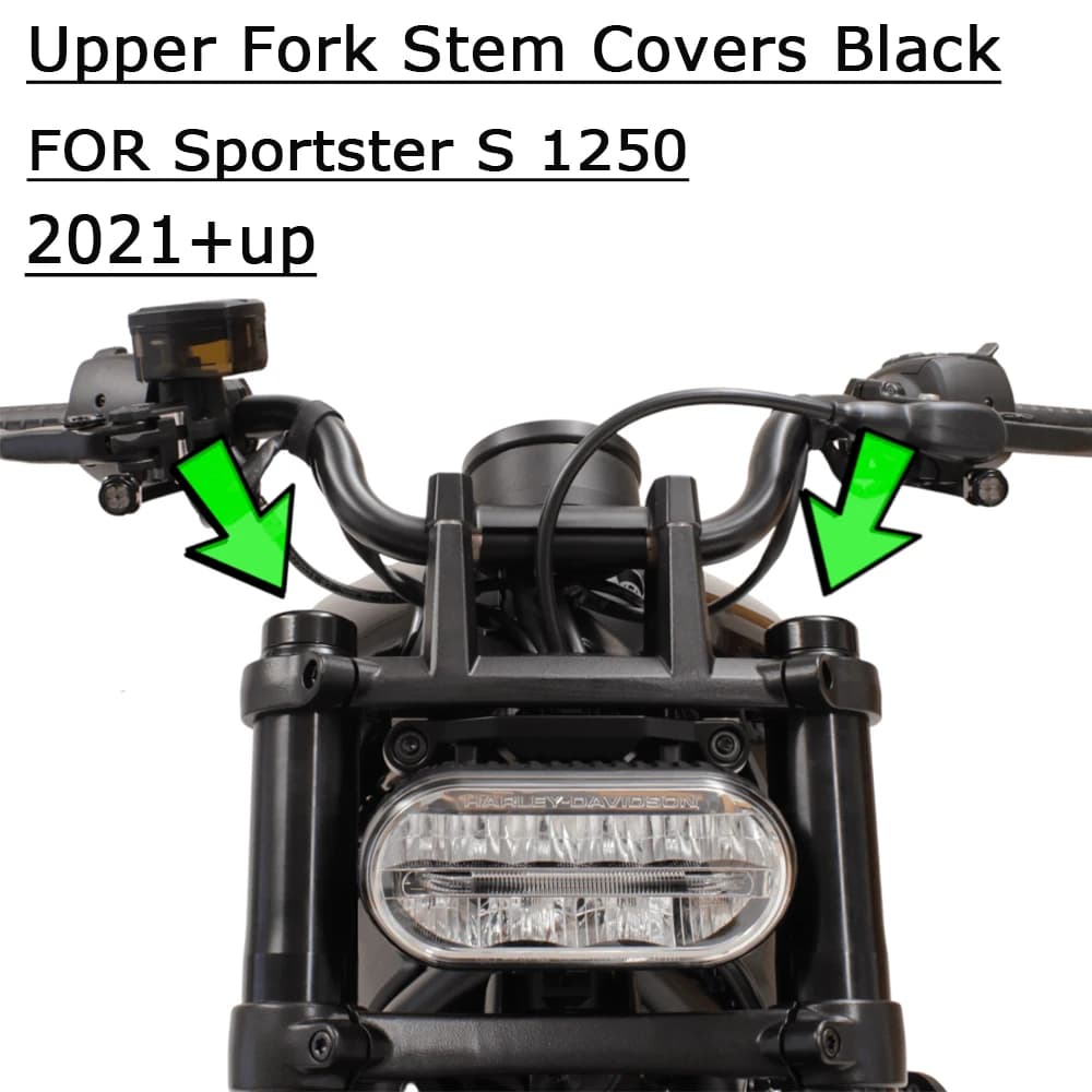Couvercle de tige de fourche supérieure de moto noir pour Sportster S 1250 RH1250 S 2022 2021