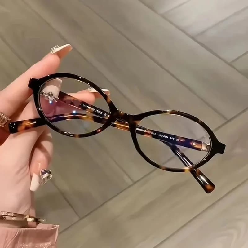 Lunettes ovales à petite monture rétro pour femmes, verres unis coréens, Anti-lumière bleue, Protect
