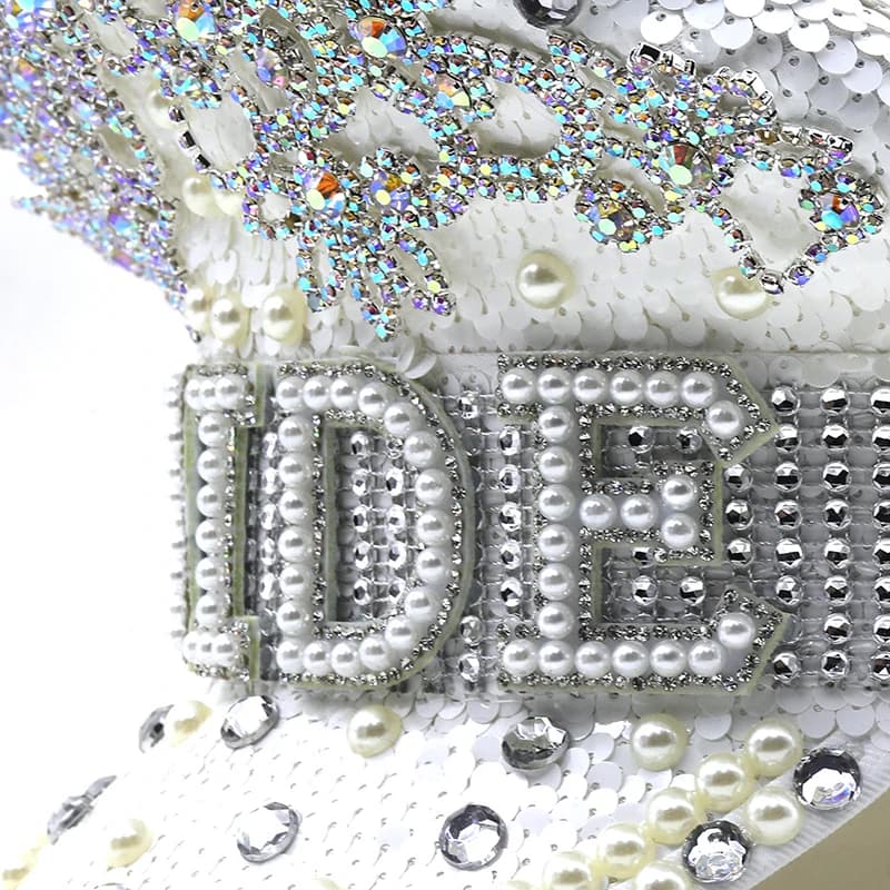 Chapeau militaire de luxe pour femmes, chapeau de luxe à paillettes brûlantes, capitaine sergent, st