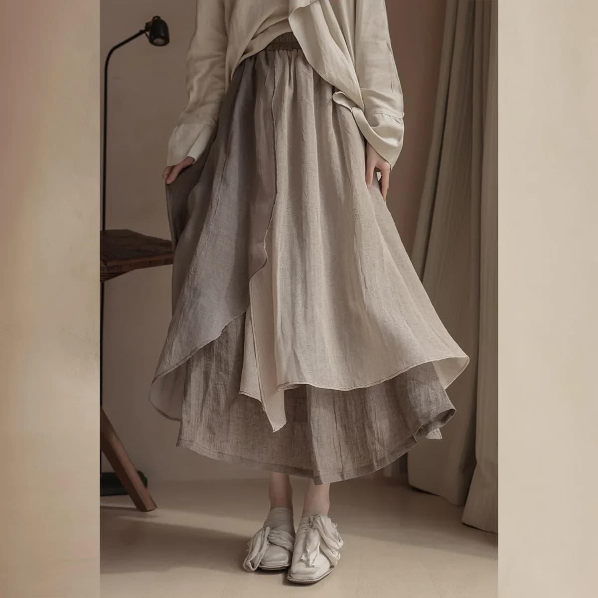 UMI MAO – jupe unie pour Femme, vêtement chinois, mode printemps-automne, vague romantique, Yuppy, P