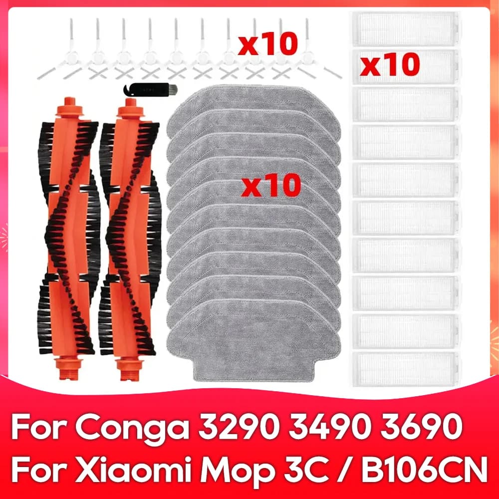 Compatible avec ( Xiaomi Mijia Robot Vacuum Mop 3C / B106CN / Conga 3290 / 3490 / 3690 ) - Pièces et