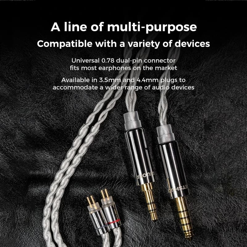 LETSHUOER M11 balance simple de 3,5 mm et 4,4 mm avec fil de cuivre plaqué argent à 2 broches et 392
