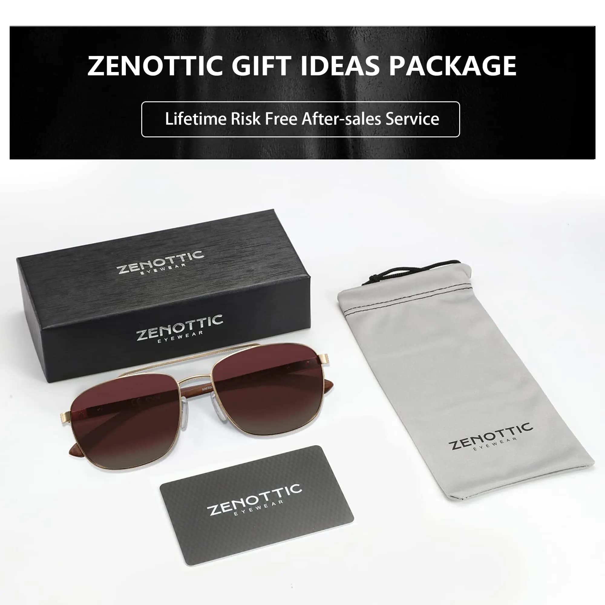 Lunettes de soleil polarisées ZENOTTIC 2026 tendance en bois pour hommes, protection UV, pêche, cond
