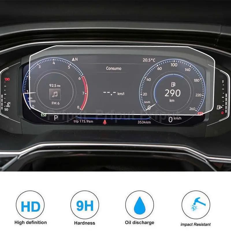 Protecteur d'écran en verre trempé pour tableau de bord VW Volkswagen Virtus 2020 2021, 10.2 pouces,