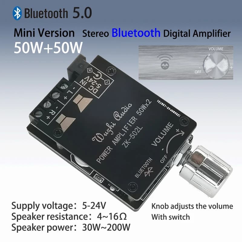 MINI haut-parleurs Audio Bluetooth 5.0, amplificateur numérique haute puissance, carte stéréo 50W + 